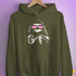 Pride Sloth Pink Lesbian Flag Sunglasses Hoodie - Army